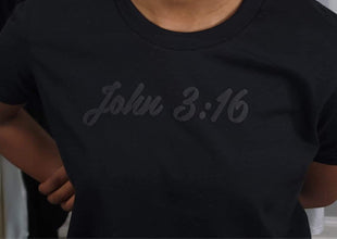 John 3:16 True Love Tee Black + Black